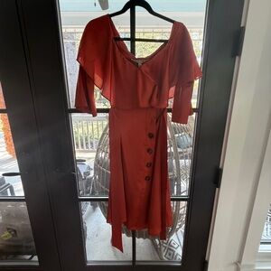 Banana Republic Women's Red Wrap Mini Dress